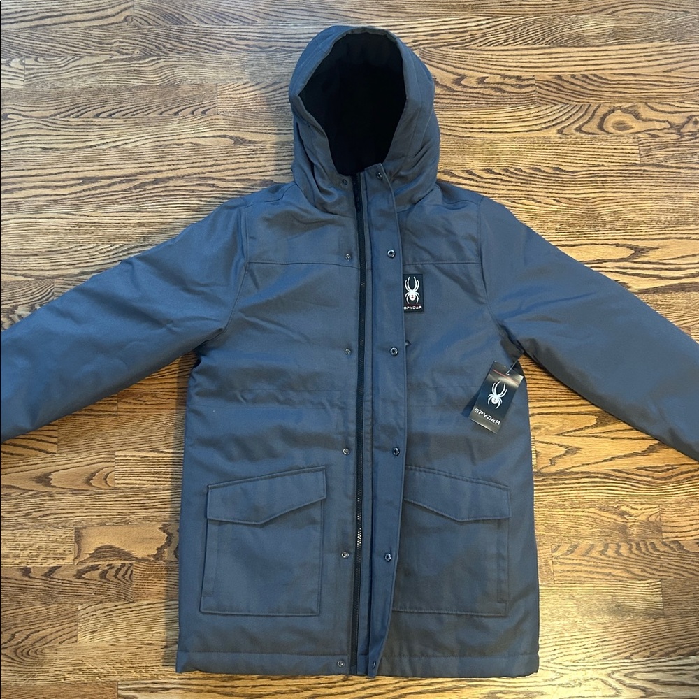 NWT Spyder Boys 14/16 Charcoal Puffer Jacket